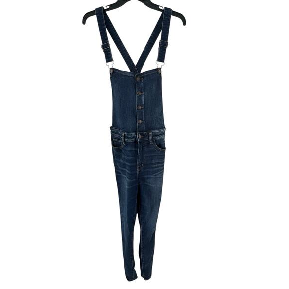 American Eagle Women’s Dark Wash Jegging Overalls Size 10 Regular - Picture 1 of 4